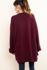 Deblon :  Long cashmere mix cardigan Florence | burgundy - img7