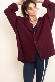 Deblon :  Long cashmere mix cardigan Florence | burgundy - img8