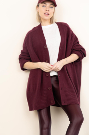 Deblon :  Long cashmere mix cardigan Florence | burgundy - img9