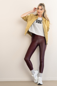 Deblon :  Metallic stretch legging shine | burgundy - img3