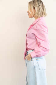 Aaiko :  Striped blouse with bow Fenne | pink - img7