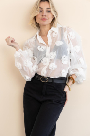 Aaiko |  Blouse with embroidery Lien | natural | Picture 7