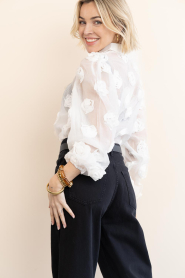 Aaiko |  Blouse with embroidery Lien | natural | Picture 8