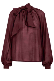 Copenhagen Muse |  Blouse with bow detail Tilly | burgundy