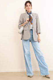 Little Soho :  Shawl with paisley print Carre | blue - img6