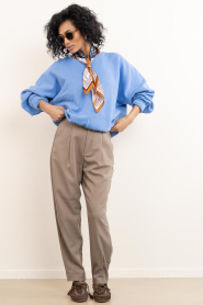 Little Soho :  Shawl with paisley print Carre | blue - img5