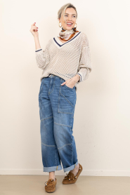 Little Soho :  Shawl with paisley print Carre | blue - img8