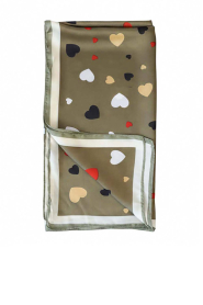 Little Soho |  Shawl with print Loves | dark green | Picture 9