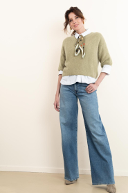 Little Soho |  Shawl with print Loves | dark green | Picture 7