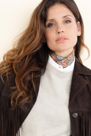 Little Soho :  Shawl with print Paisley | orange - img3