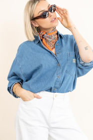 Little Soho :  Shawl with print Paisley | orange - img2