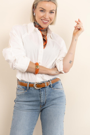 Little Soho :  Shawl with print Paisley | orange - img7