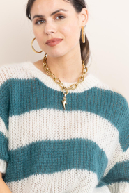 Little Soho :  Bold chain necklace with pendant Lightning | gold - img7