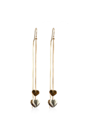 Little Soho |  Long earrings Hearts | gold | Picture 1