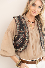 Little Soho :  Chain necklace with pendant Coin | gold - img2