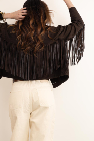 Alter Ego :  Suéde jacket with fringes Billie | dark brown - img10