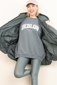 Deblon |  Long sweater with logo | Green | Picture 2