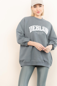 Deblon |  Long sweater with logo | Green | Picture 4