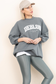 Deblon |  Long sweater with logo | Green | Picture 5