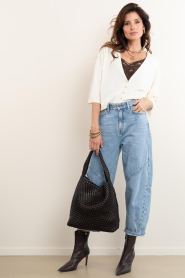 BOW19 :  Braided faux leather shopper Mia Large | brown - img4