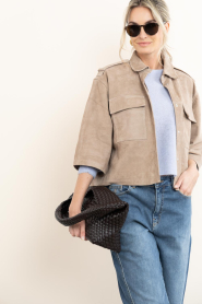 BOW19 :  Braided faux leather shopper Mia Large | brown - img3