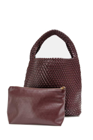 BOW19 :  Braided faux leather shopper Mia Large | burgundy - img5
