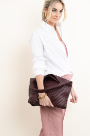BOW19 :  Braided faux leather shopper Mia Large | burgundy - img3