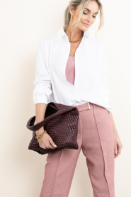 BOW19 :  Braided faux leather shopper Mia Large | burgundy - img2