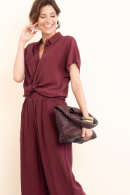 BOW19 :  Braided faux leather bag Mia Large | burgundy - img2