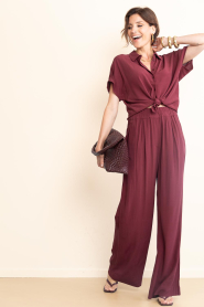 BOW19 :  Braided faux leather bag Mia Large | burgundy - img3