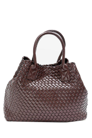 BOW19 |  Braided faux leather bag Mia Square | burgundy | Picture 1