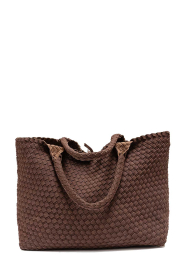 BOW19 |  Braided faux suede bag Mia Square | brown | Picture 2