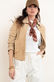 BOW19 :  Scarf with print Paisley | camel - img8