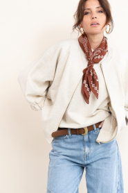 BOW19 :  Scarf with print Paisley | camel - img4