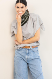 BOW19 :  Scarf with print Paisley | green - img8