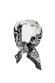 BOW19 |  Scarf with print Paisley | black | Picture 2