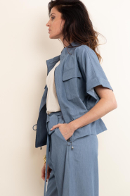 Co'Couture |  Cropped jacket with drawstring Elly | blue | Picture 8