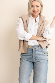 Co'Couture :  Sleeveless waistcoat Marlo | taupe - img4