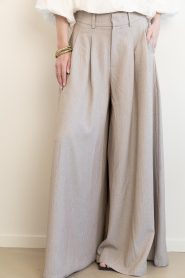 Co'Couture |  Ultra wide leg pantalon Marlo | taupe  | Picture 5