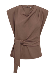 Co'Couture |  Top with tied detail Falcon | taupe | Picture 1