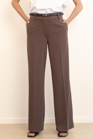 Co'Couture |  Trousers with pleats Falcon | taupe | Picture 5