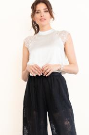 Co'Couture |  Balloon top with lace details Idun | natural | Picture 4