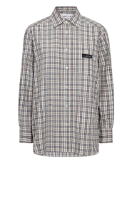 Haute L'Amitié |  Checkered blouse Button | beige | Picture 1