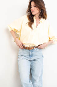 Haute L'Amitié |  Striped blouse Sophie | yellow | Picture 2