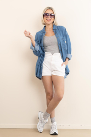 American Vintage |  Denim blouse Izeway | blue | Picture 3