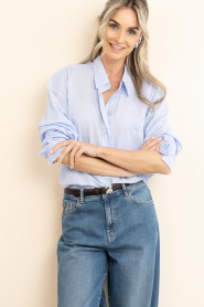 American Vintage :  Pinstripe blouse Eluabir | blue - img2