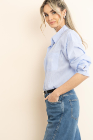 American Vintage :  Pinstripe blouse Eluabir | blue - img6