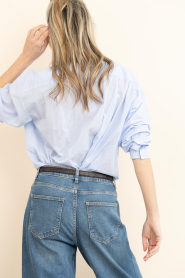 American Vintage :  Pinstripe blouse Eluabir | blue - img7