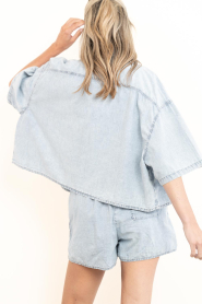 American Vintage |  Cropped denim blouse Paybou | blue | Picture 7