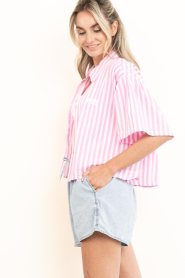 American Vintage |  Cropped striped blouse Vextown | pink | Picture 6